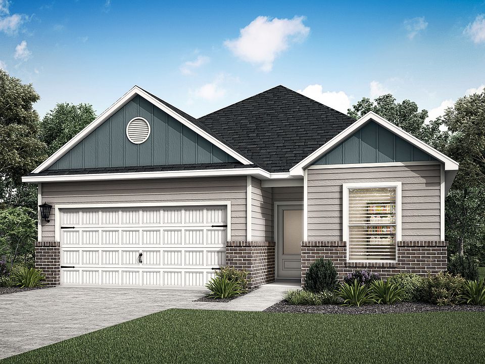 The Maple is a beautiful single-home with siding and brick and front yard landscaping