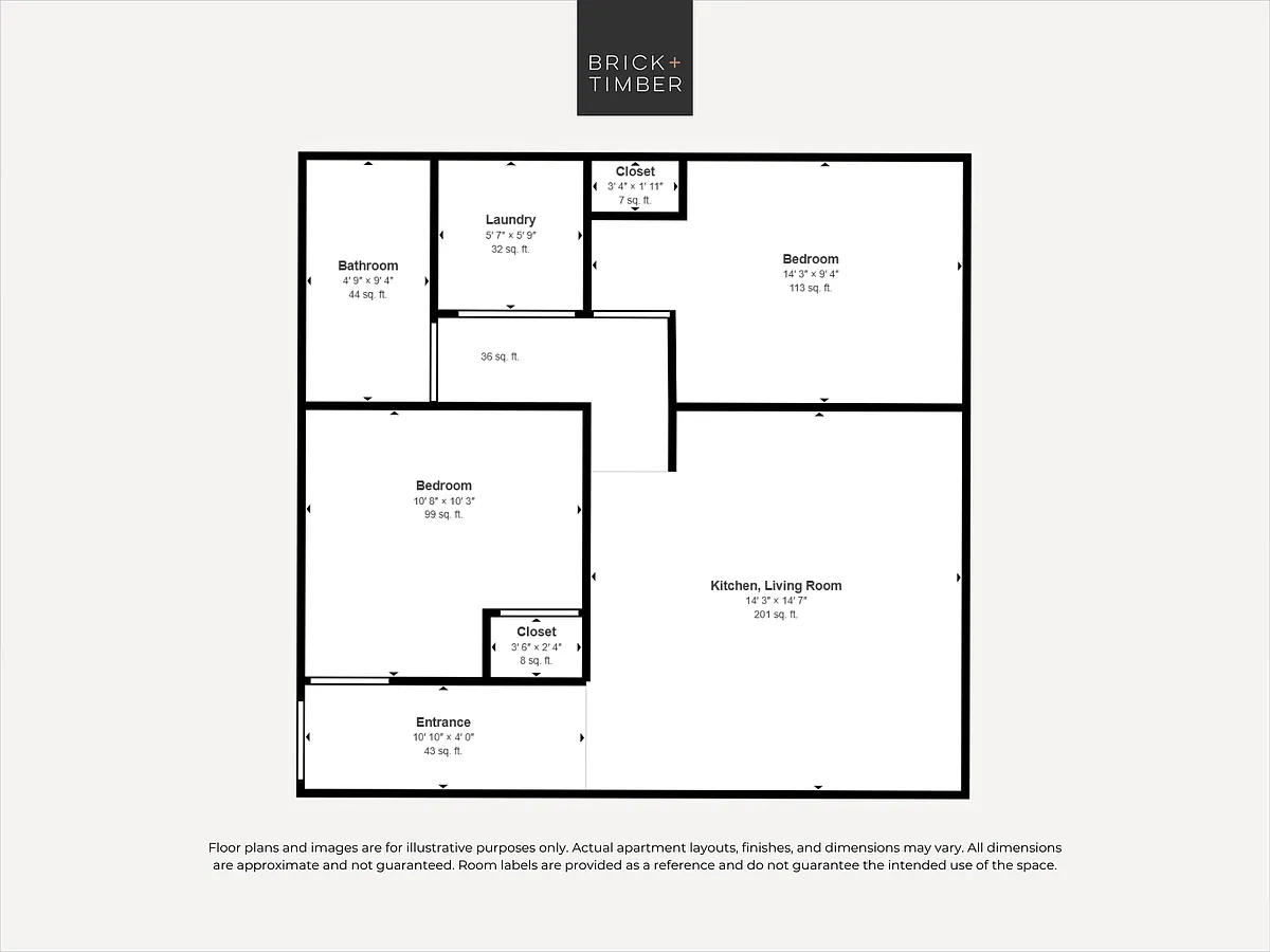 Floor plan 1 Bedroom 1 Bath
