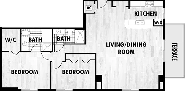 2 Bedroom, 2 Bath 2 Bedroom, 2 Bath