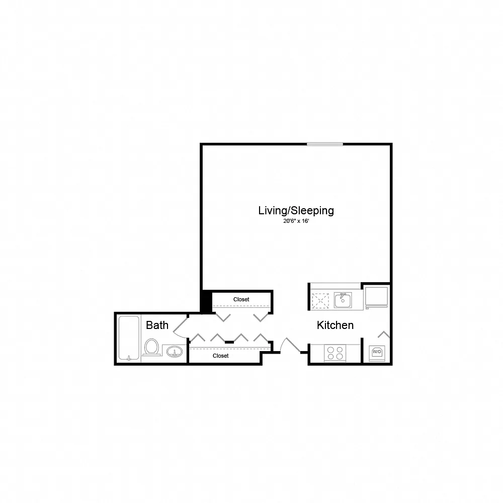 Floor plan olqe10c2 | 0 Bed | 1 Bath
