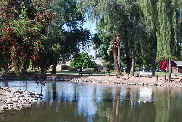 The Park is about 100 feet away and is wonderful. Playground, courts, mature trees, it is a hidden gem.