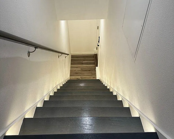 Stairs exit the attic
.