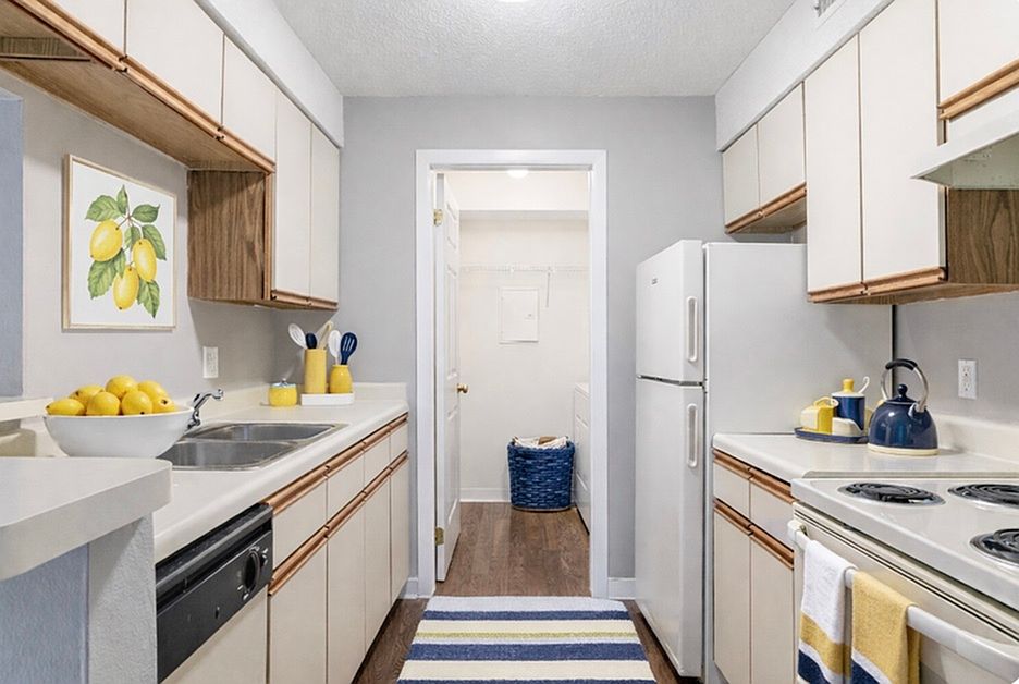 Kitchen with Laundry at Runaway Bay Apartments