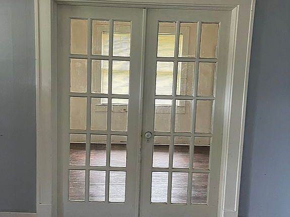 French doors into the master