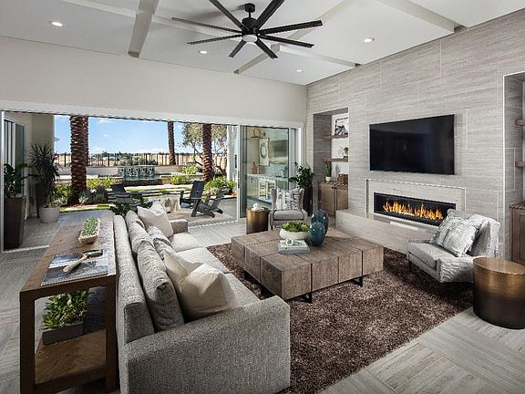 Great room opens to luxury outdoor living space