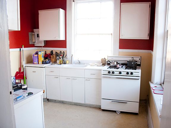 The kitchen is big.