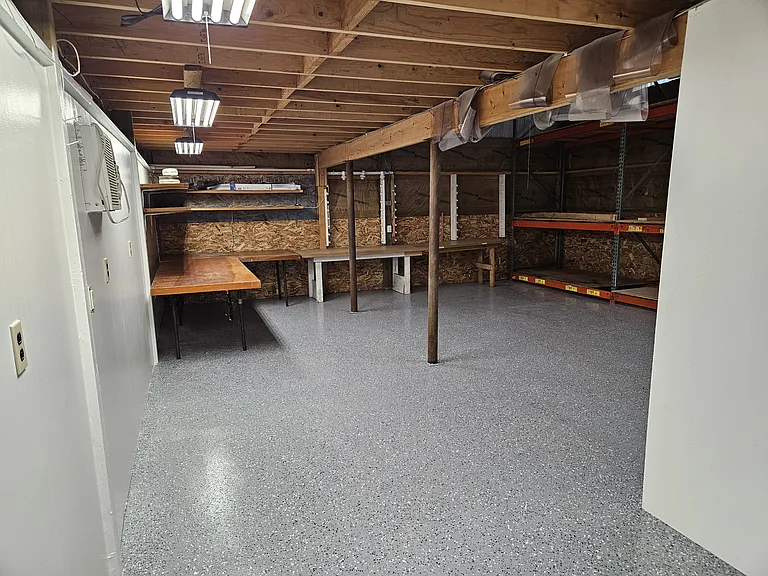 detached garage looking E from door