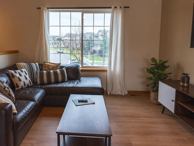 Living Room - Beautiful sunlight all day - New Ceiling Fan.