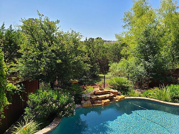 backyard from elevated porch