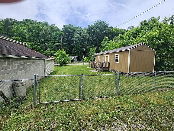 Side yard behind main house