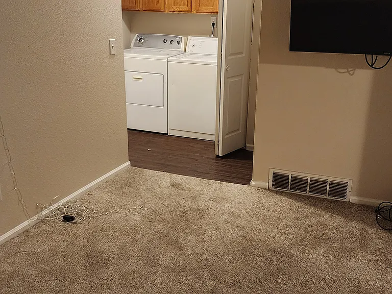 view from front door toward garage