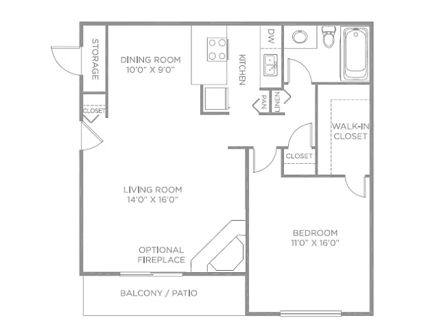 Floor plan 1B
