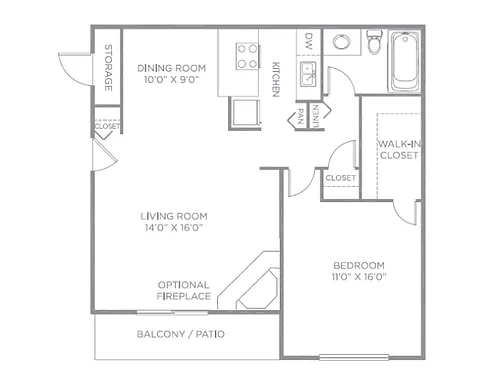 Floor plan 1B