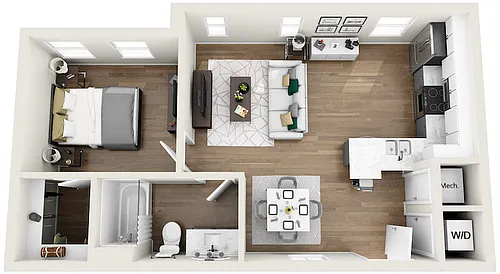 Floor plan 1A5R - Phase 1 Renovated