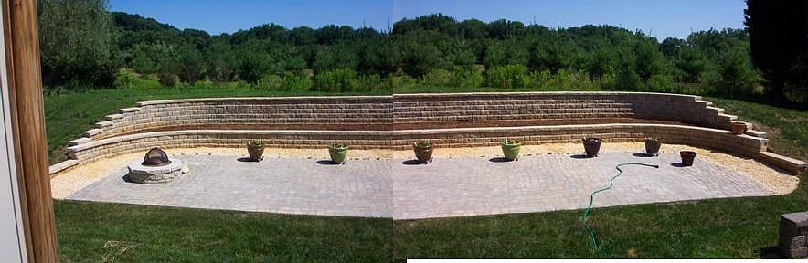 Terrace, patio with fire pit