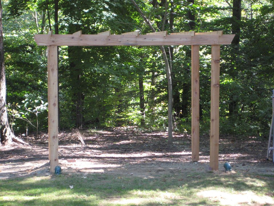 Cedar gazebo over looking ravine 