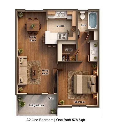 Floor plan 1 bedroom 1 bath