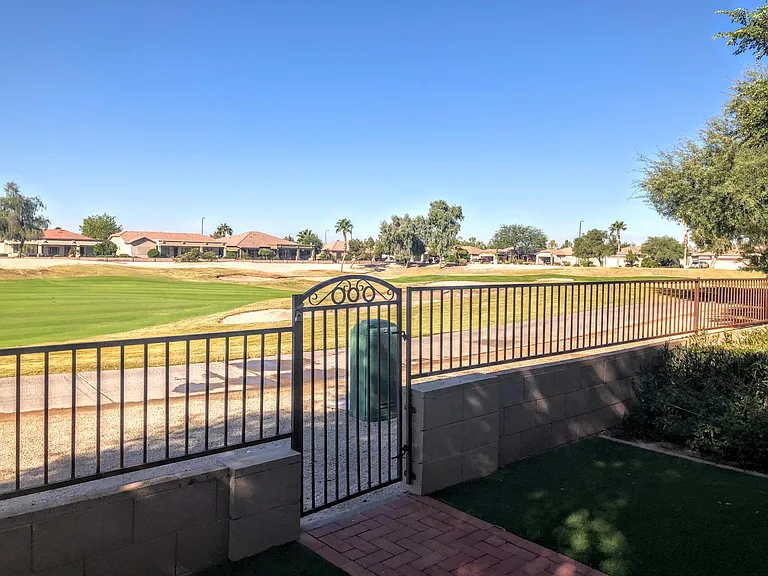 Golf course view back patio