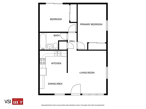 Floor plan 2 Bedroom, 1 Bath