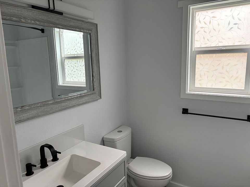 Common bathroom remodeled: flooring plumbing, vanity, sink and faucet, toilet, paint throughout, light, mirror window, shower/tub kit.