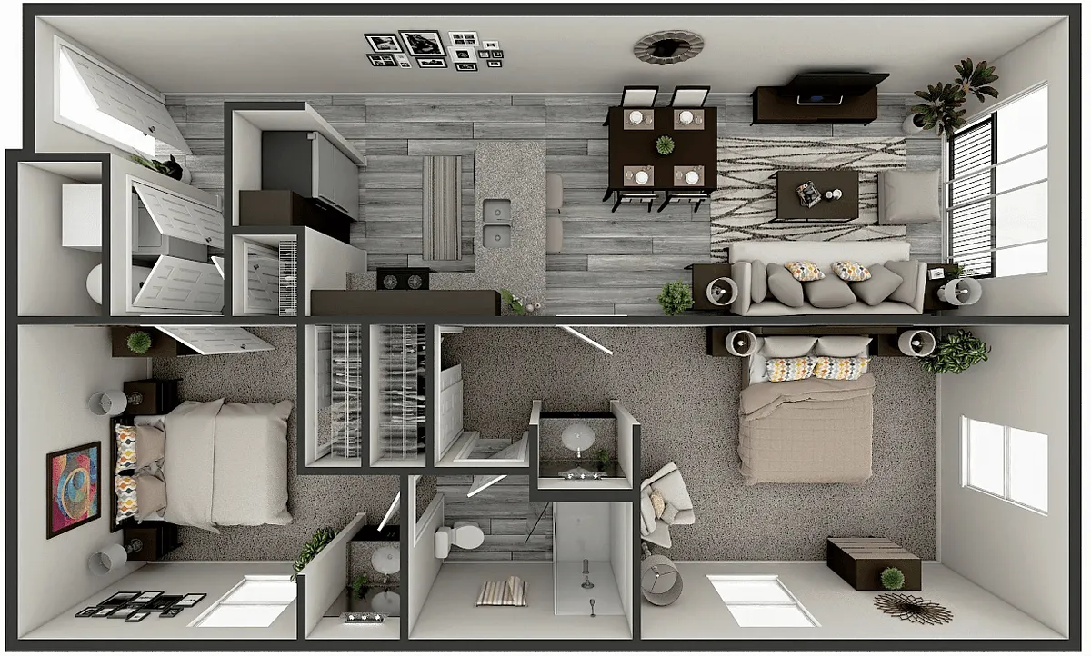 Floor plan Lombard 2 Bedroom 1 Bath