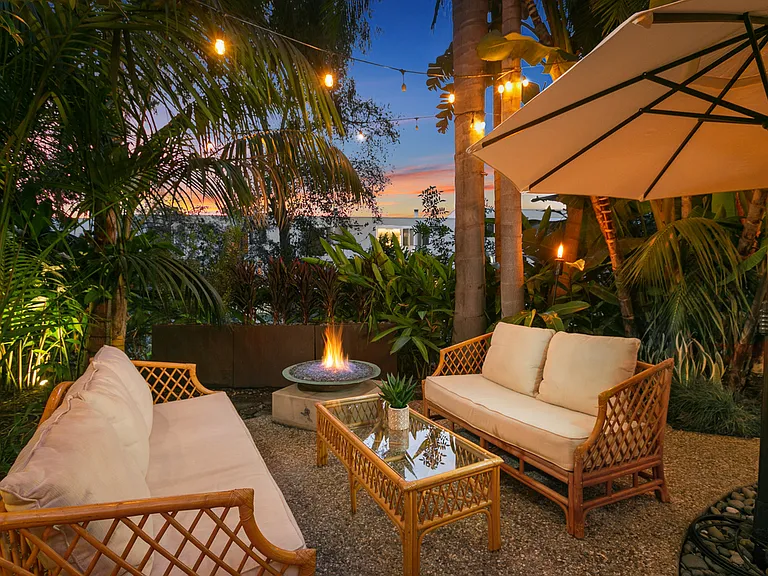 Backyard at dusk