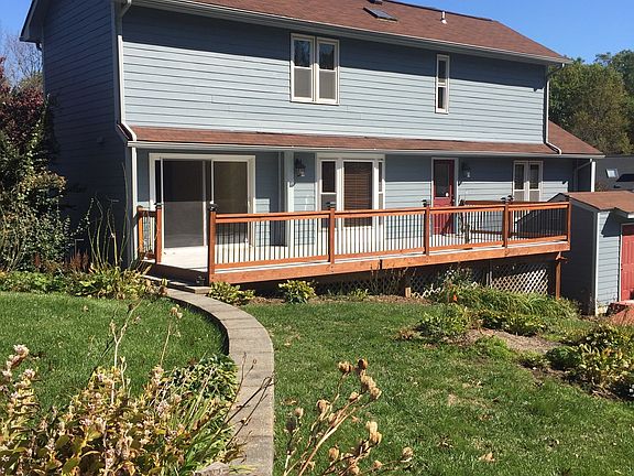 Fall view of deck across back of house