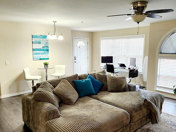 Living room with oversized couch for all day lounging