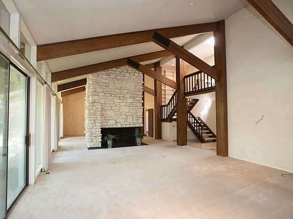 Great free standing stone fireplace