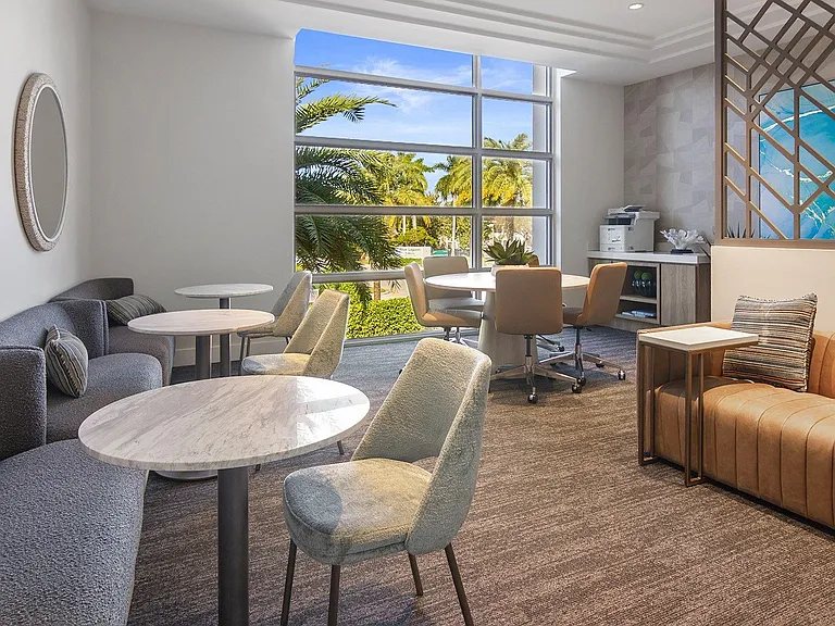 Elevate your workday in the business lounge, a thoughtfully-designed co-working experience