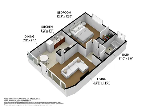 Floor plan One Bedroom