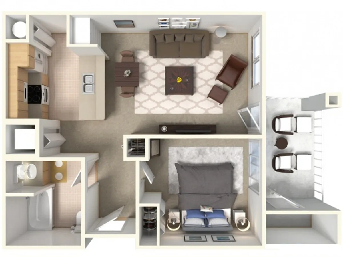 Floor plan 1X1 INT-G