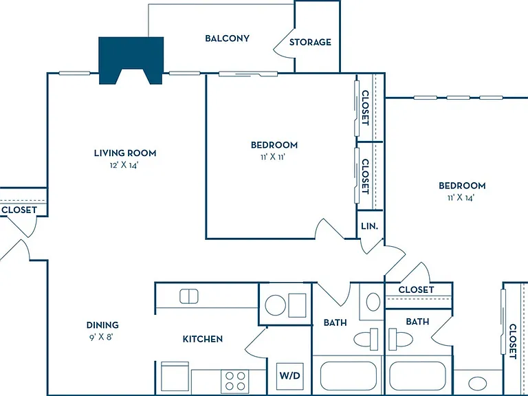 2 Bedroom | 2 Bath | 1008 SF 2 Bedroom | 2 Bath | 1008 SF