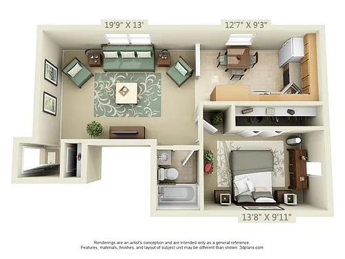 Floor plan One Bedroom
