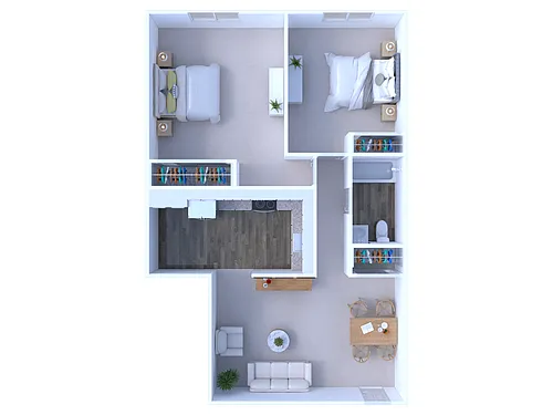 Floor plan Beech Street 2 Bedroom/1 Bathroom