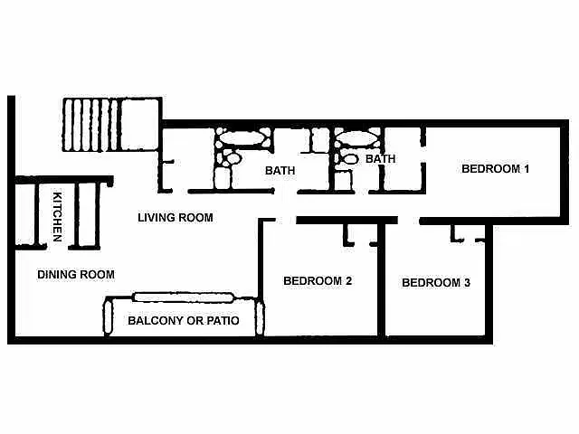 Floor plan 3BR 2BR