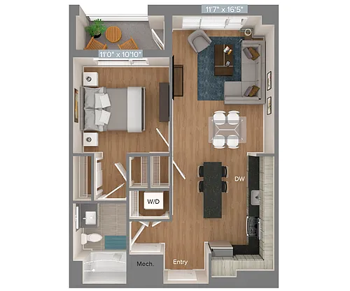 Floor plan A2-692sf-S