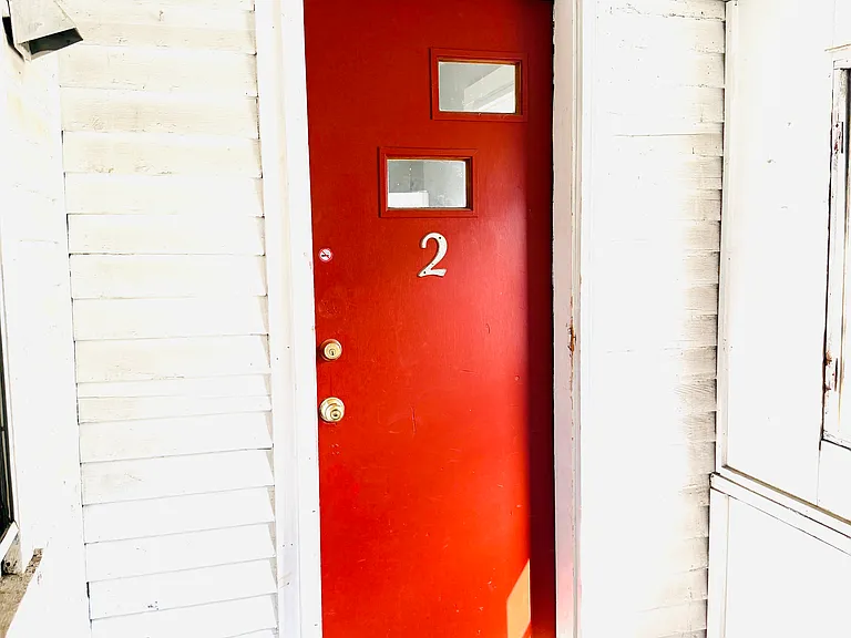 Covered entry door.