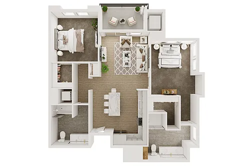 Floor plan 2BD, 2BTH B2