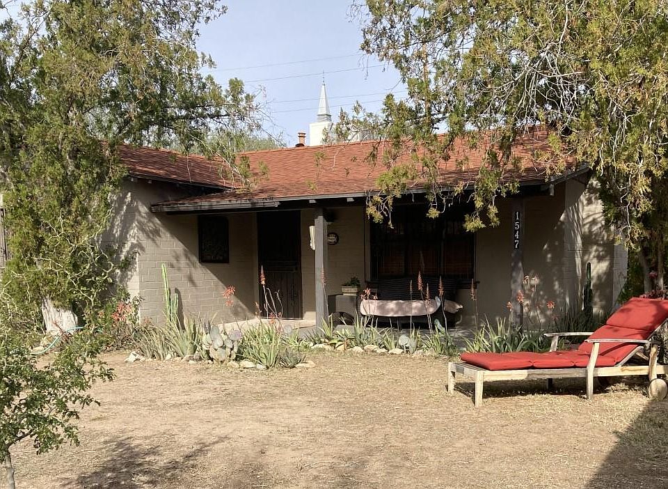 Front of house. Private fenced yard.