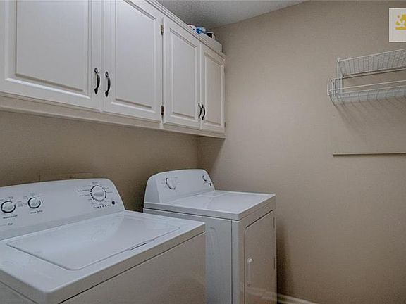 Laundry room off kitchen. W/D remains with property.