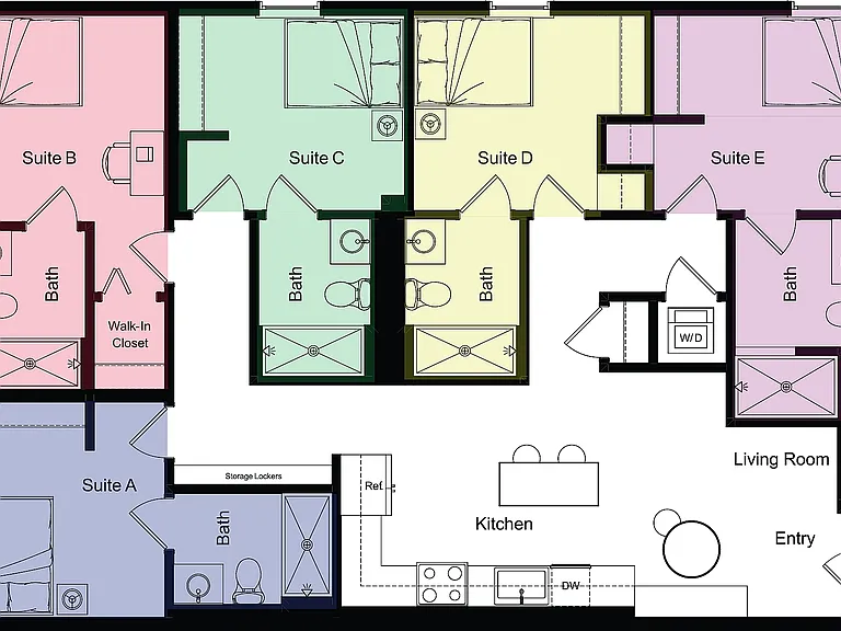 A - Private Suite in Shared 5 Bedroom Unit A - Private Suite in Shared 5 Bedroom Unit