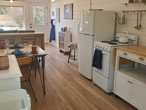 The functional kitchen has all new appliances.