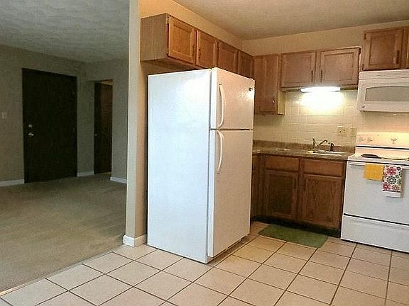kitchen with living room view