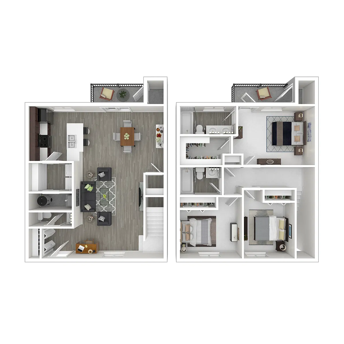 Floor plan 3 Bedroom Townhouse - Place Side