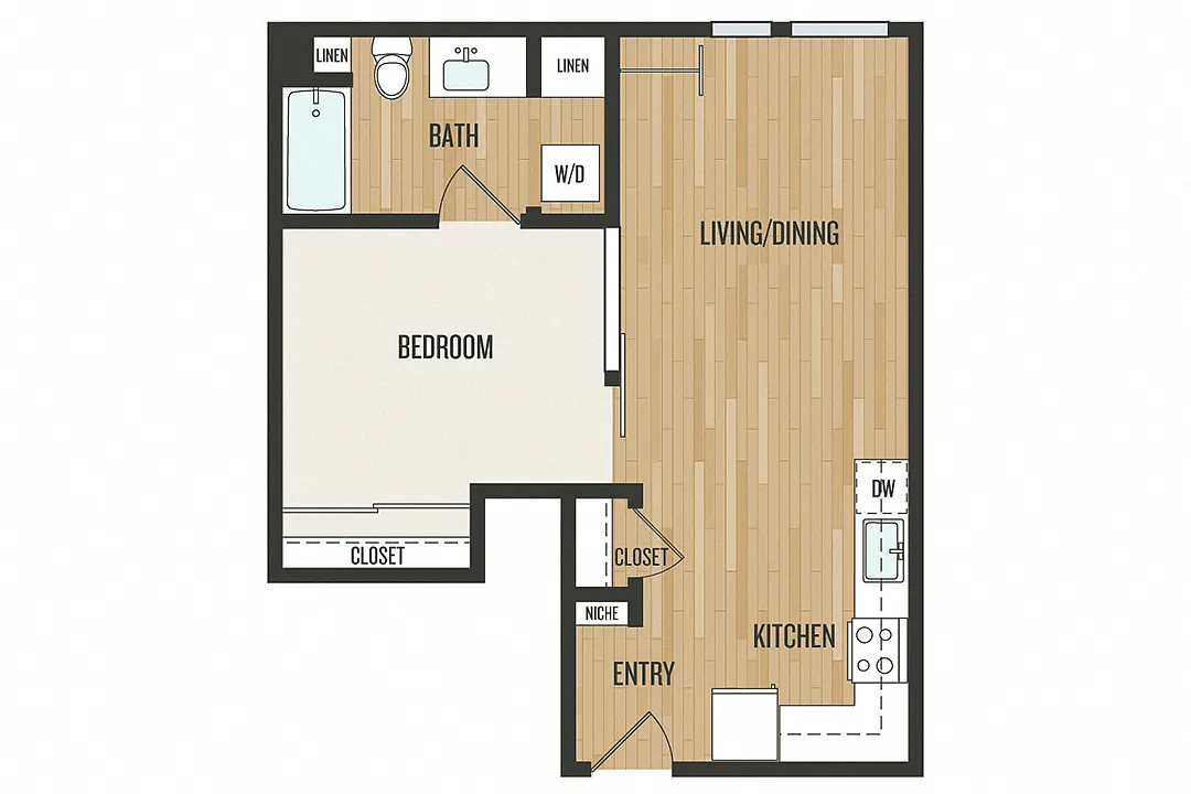Floor plan Urban 1 Bedroom U4