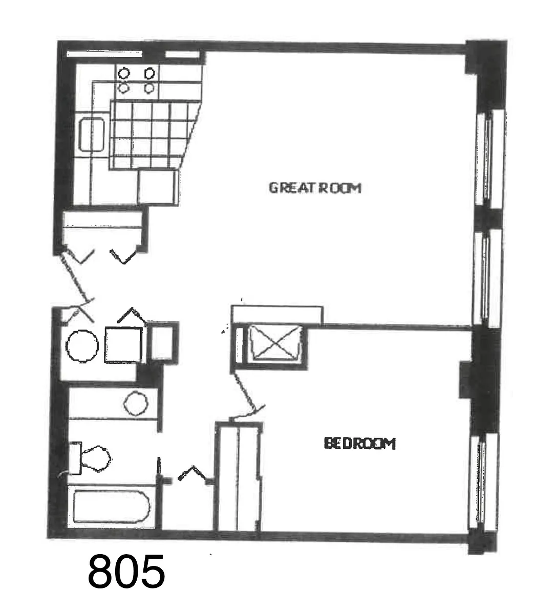 Floor plan Renovated Lake view Apartment