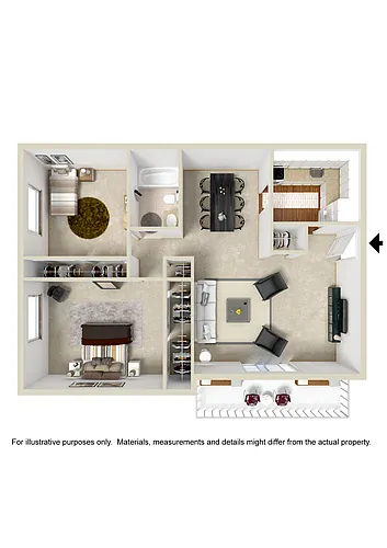 Floor plan Harborside Two Bedroom
