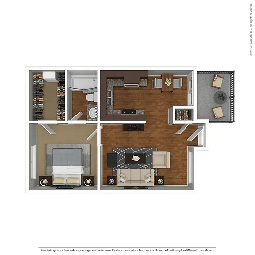 Floor plan Medium 1 Bed 1 Bath