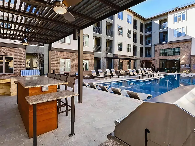 Private Courtyard with Bar Seating and Pool